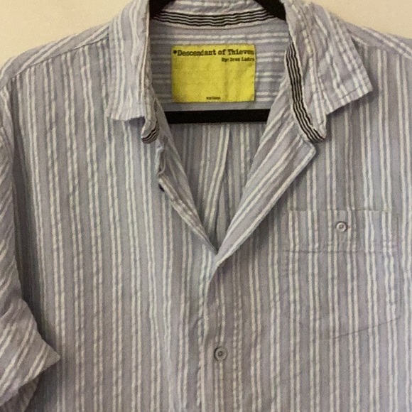 Descendant of Thieves Blue White Pink Stripes shrt slv button down sz XXL GUC - Picture 12 of 17